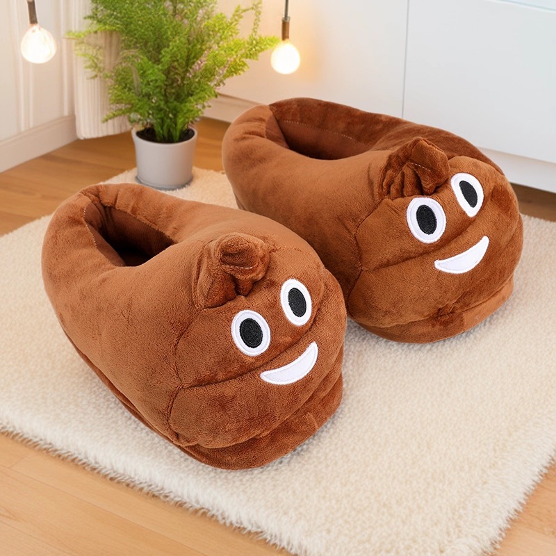 Men Shoes Models - Chinelos de pelúcia com emoji de