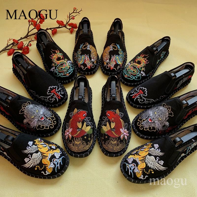 Men Shoes Everyday - Sapatos Slip-On Unissex Estilo Chinês com